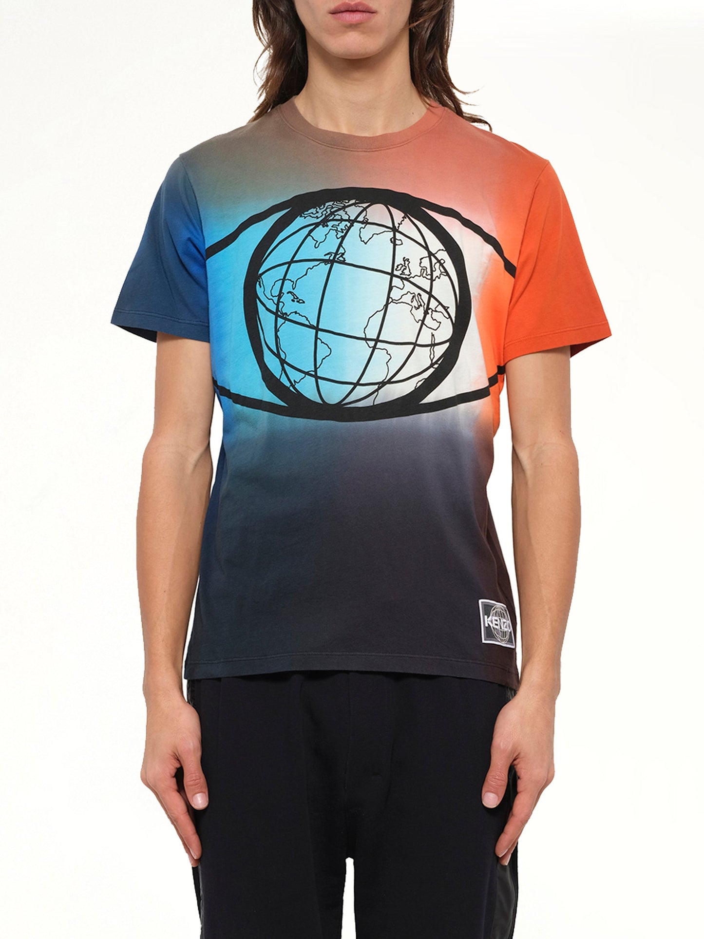 Image of a model wearing Outerwear. Product name - Classic Crew T-Shirt in Orange colour by brand - KENZO
