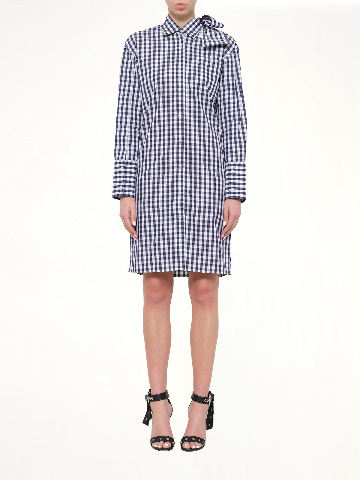 JWA Gingham Shirt Dress (Blue)