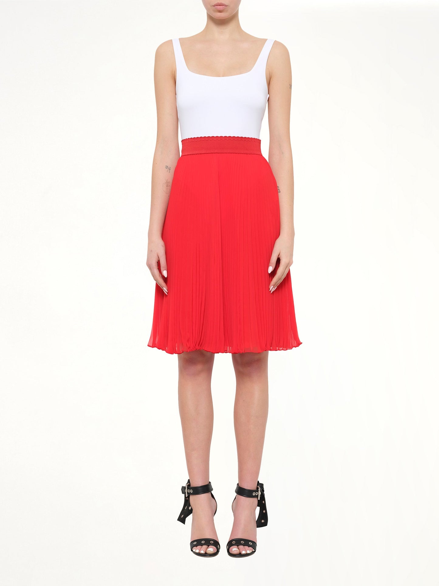 Givenchy Pleated Skirt (Red)