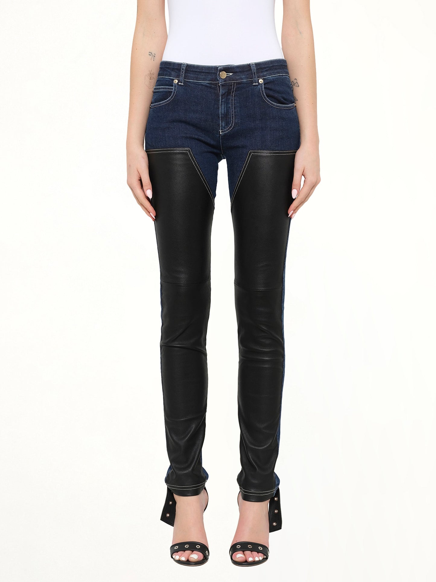 Image of a model wearing Pants. Product name - Givenchy Trousers in Blue colour by brand - GIVENCHY