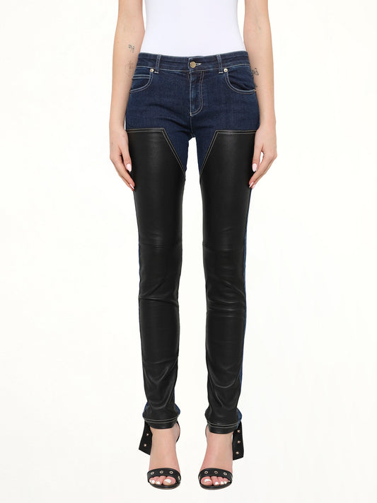 Image of a model wearing Pants. Product name - Givenchy Trousers in Blue colour by brand - GIVENCHY