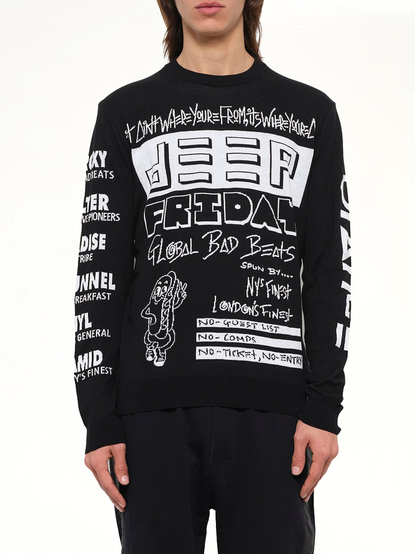 Image of a model wearing Outerwear. Product name - Kenzo Pullover in Black colour by brand - KENZO