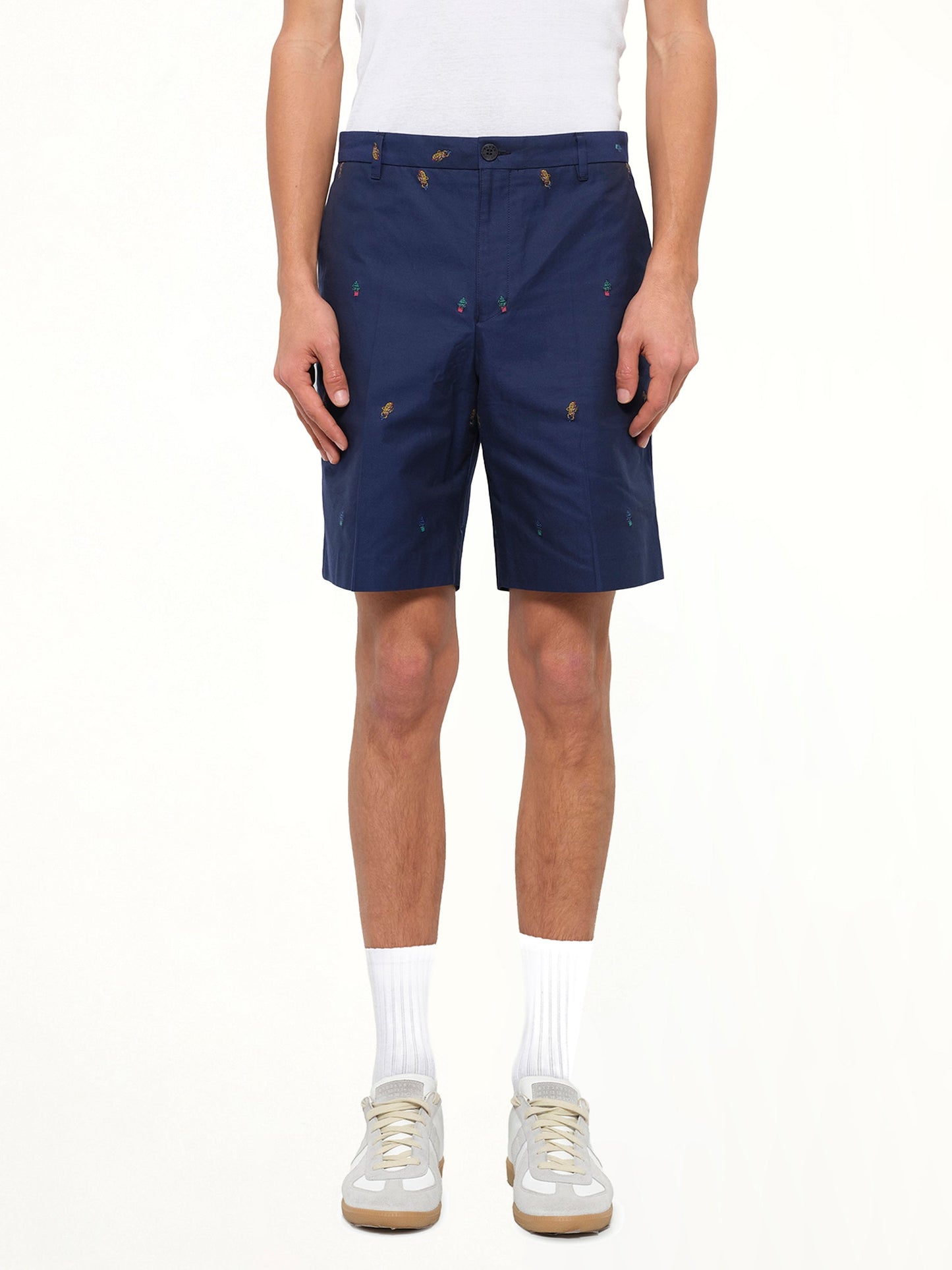 Image of a model wearing Shorts. Product name - Kenzo Short in Blue colour by brand - KENZO