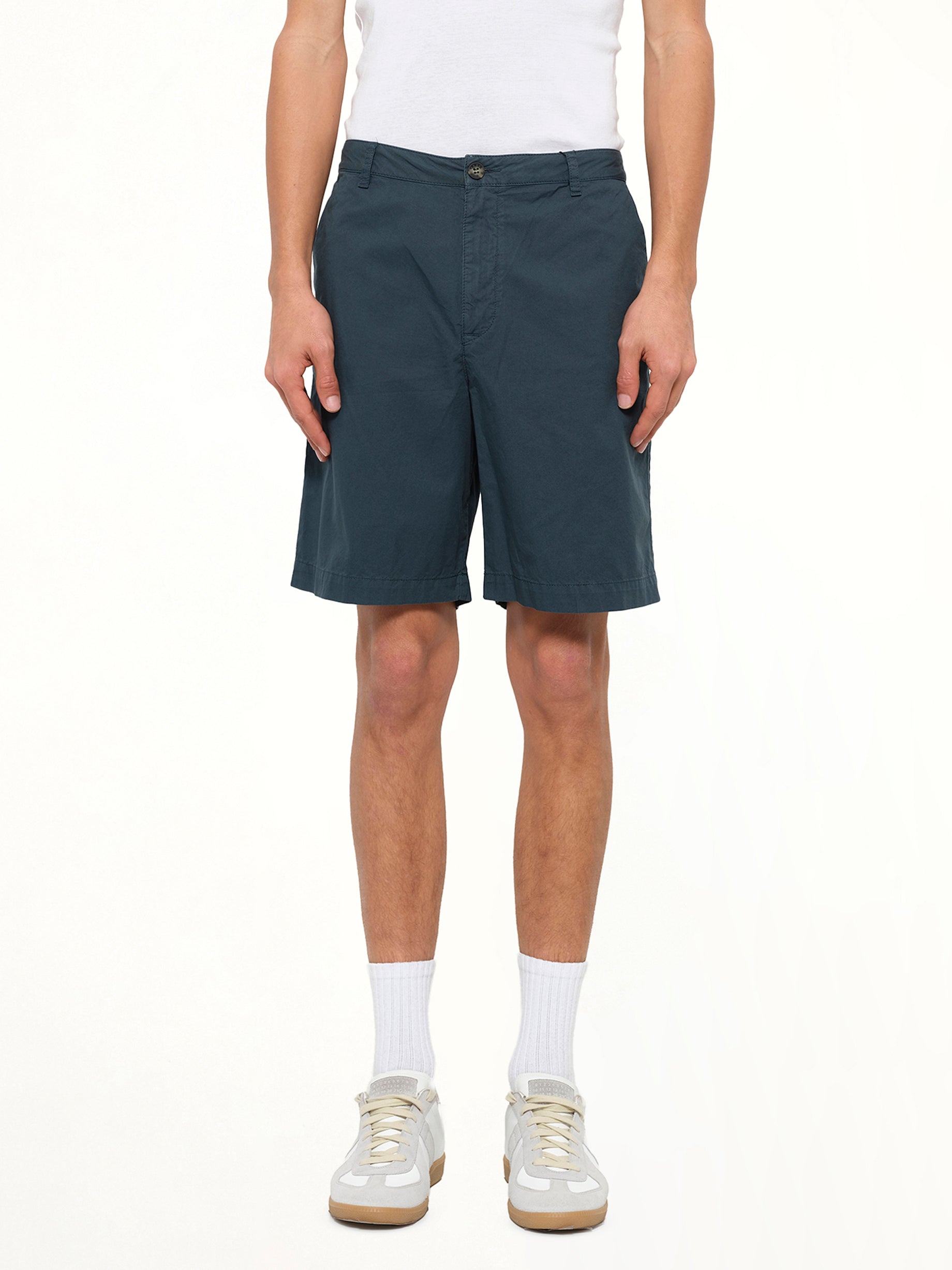 Image of a model wearing Shorts. Product name - Kenzo Shorts in Green colour by brand - KENZO