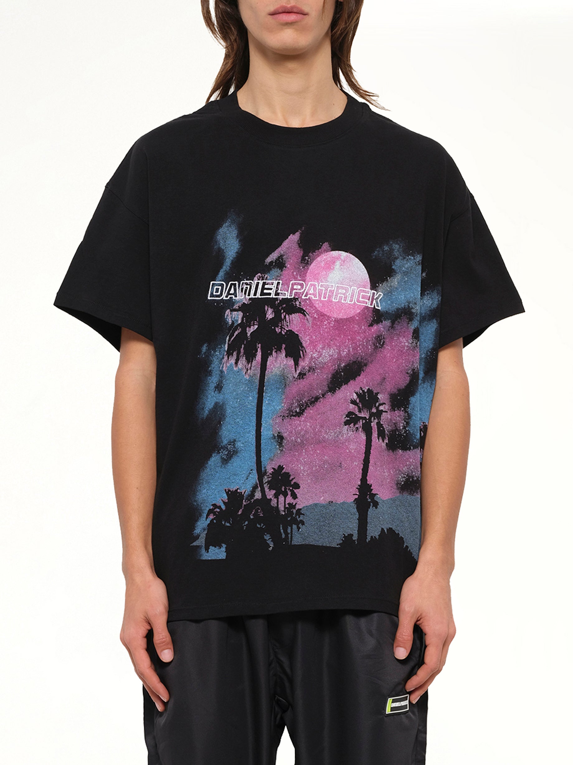 Image of T-Shirts. Product name - La Nights T-Shirt in Black colour by brand - DANIEL PATRICK