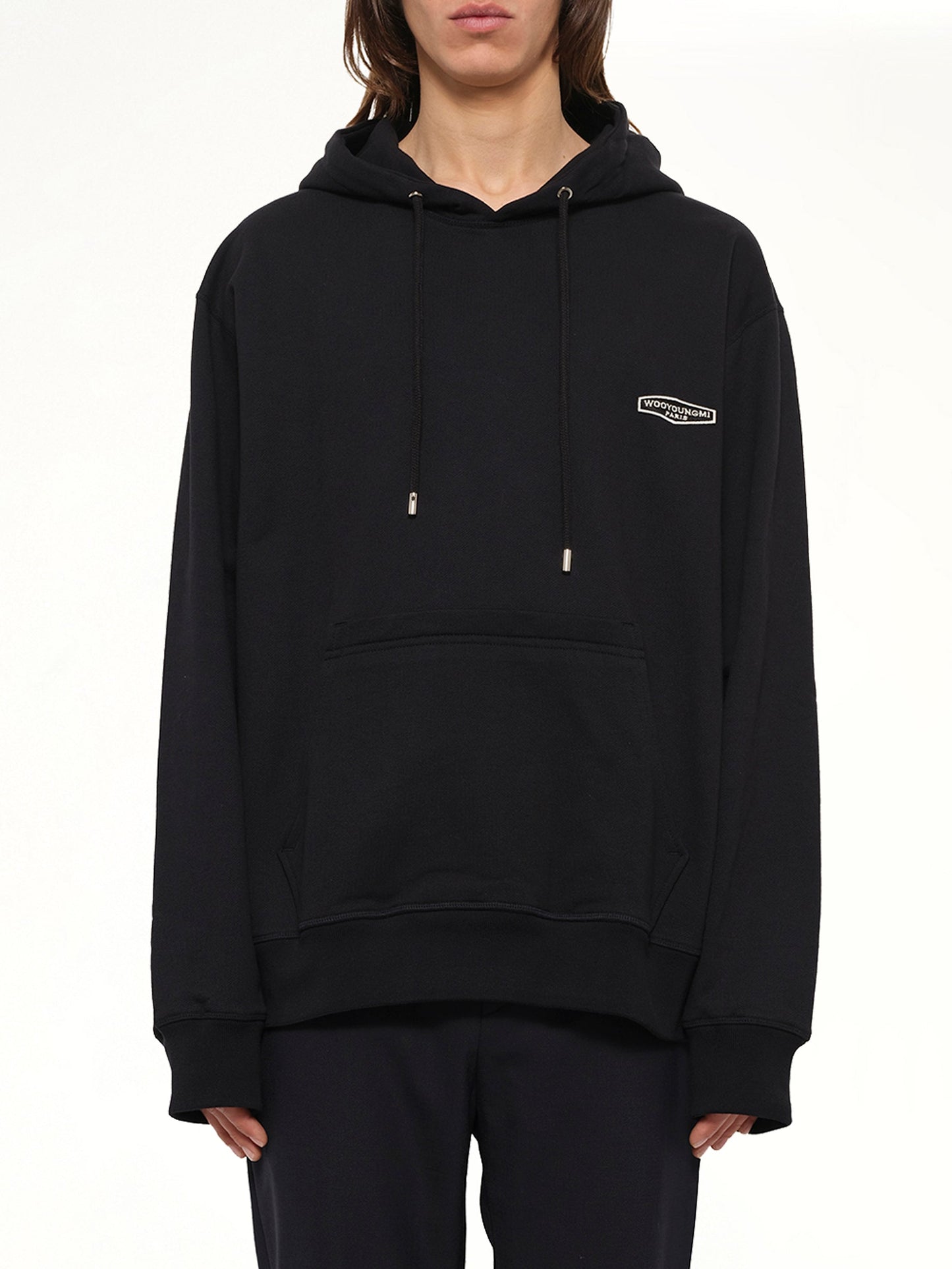 Image of Others. Product name - New Logo Hoodies in Black colour by brand - WOOYOUNGMI