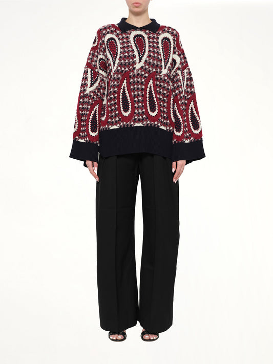 JWA Paisley Merino Jumper (Scarlet)
