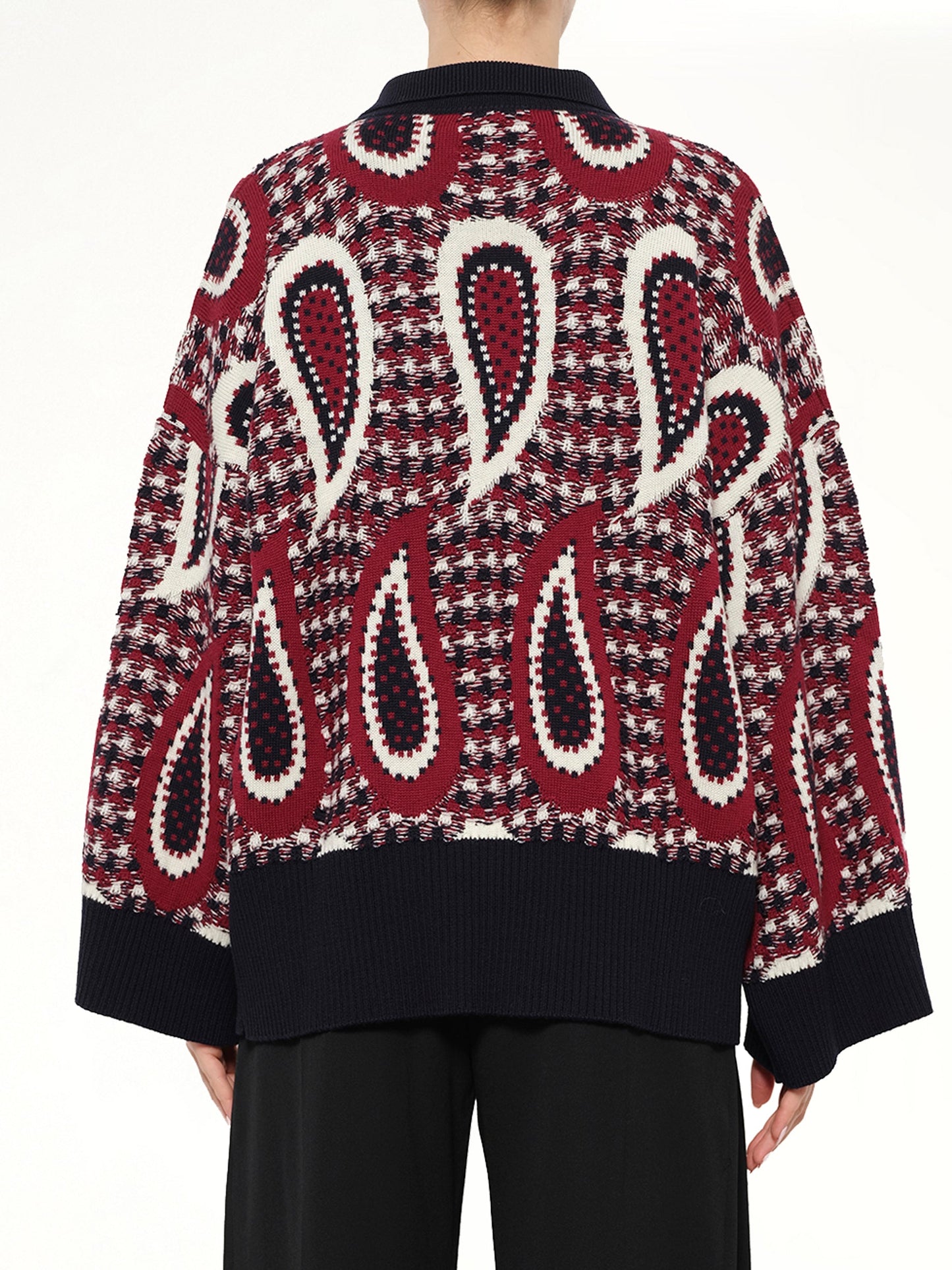 JWA Paisley Merino Jumper (Scarlet)