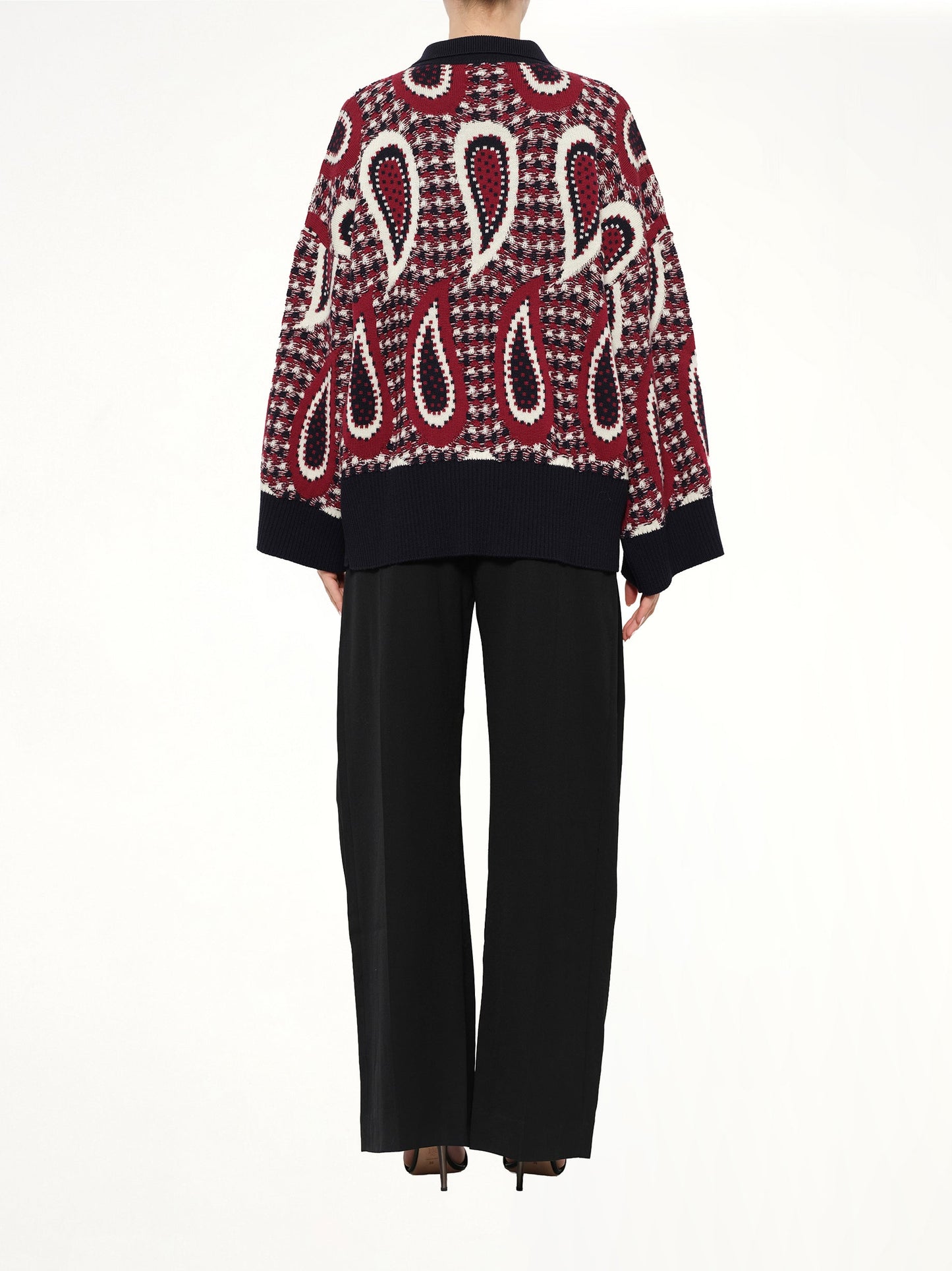 JWA Paisley Merino Jumper (Scarlet)