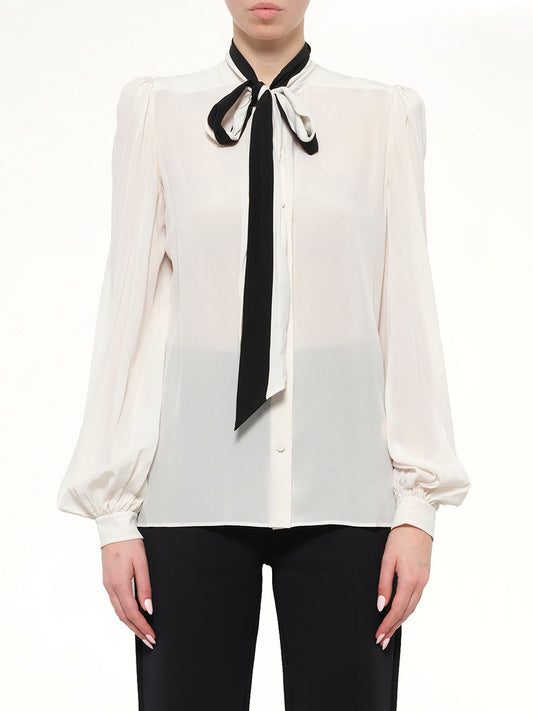 Image of a model wearing Tops. Product name - Podium Long Sleeve Tops in White colour by brand - GIVENCHY