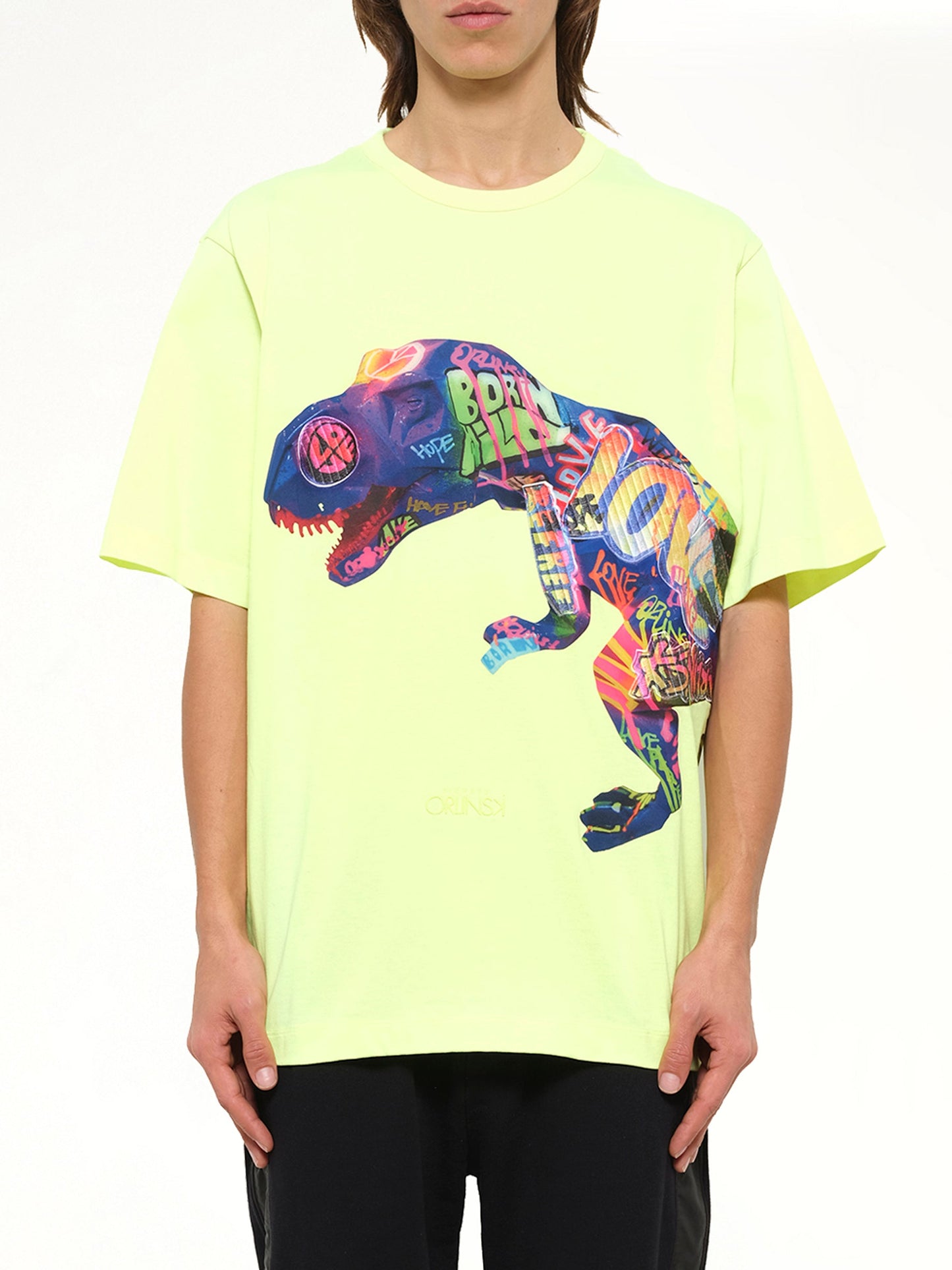 Image of T-Shirts. Product name - T-Rex T-Shirt in Lemon colour by brand - JUUNJ