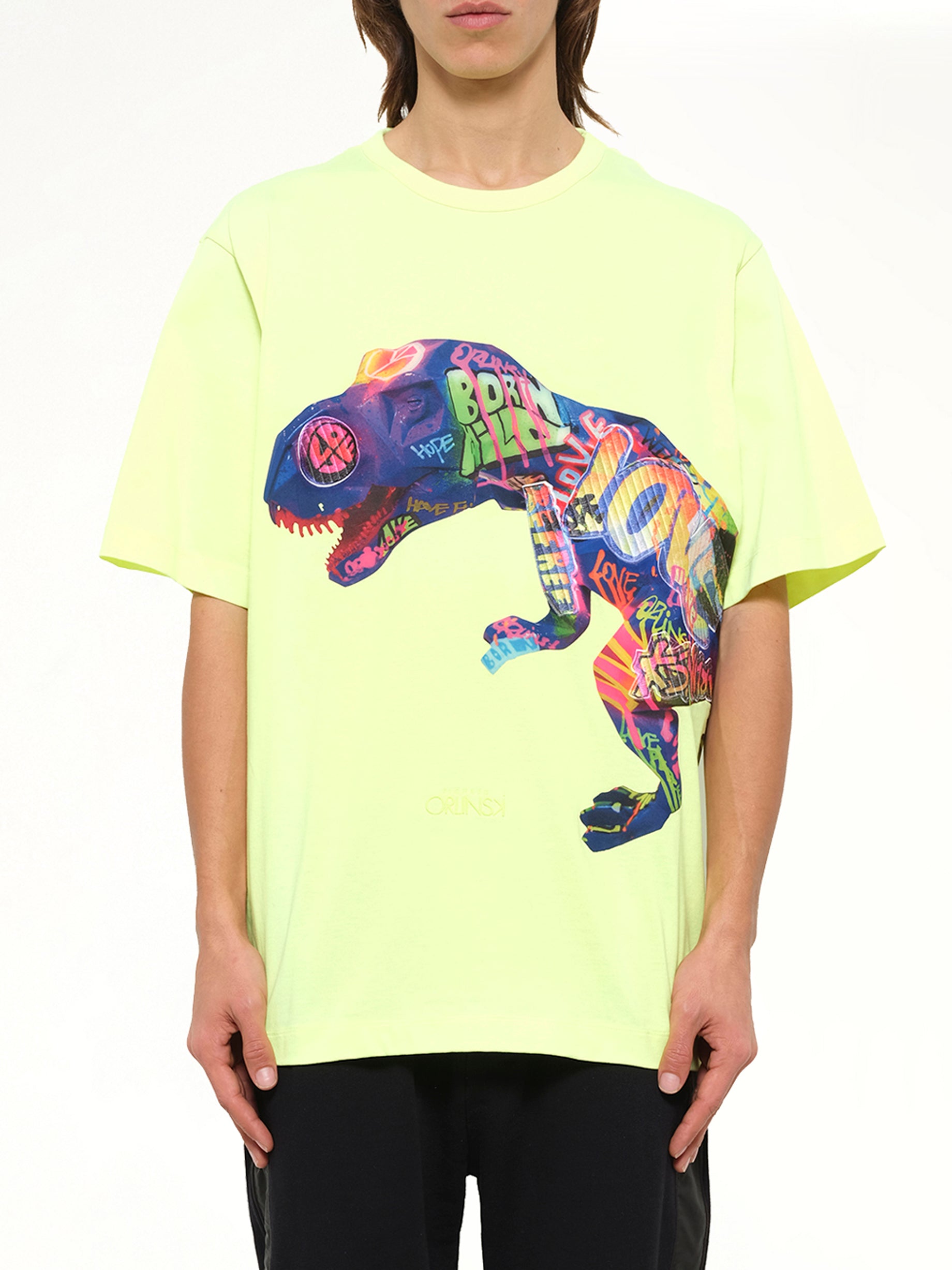 Image of T-Shirts. Product name - T-Rex T-Shirt in Lemon colour by brand - JUUNJ
