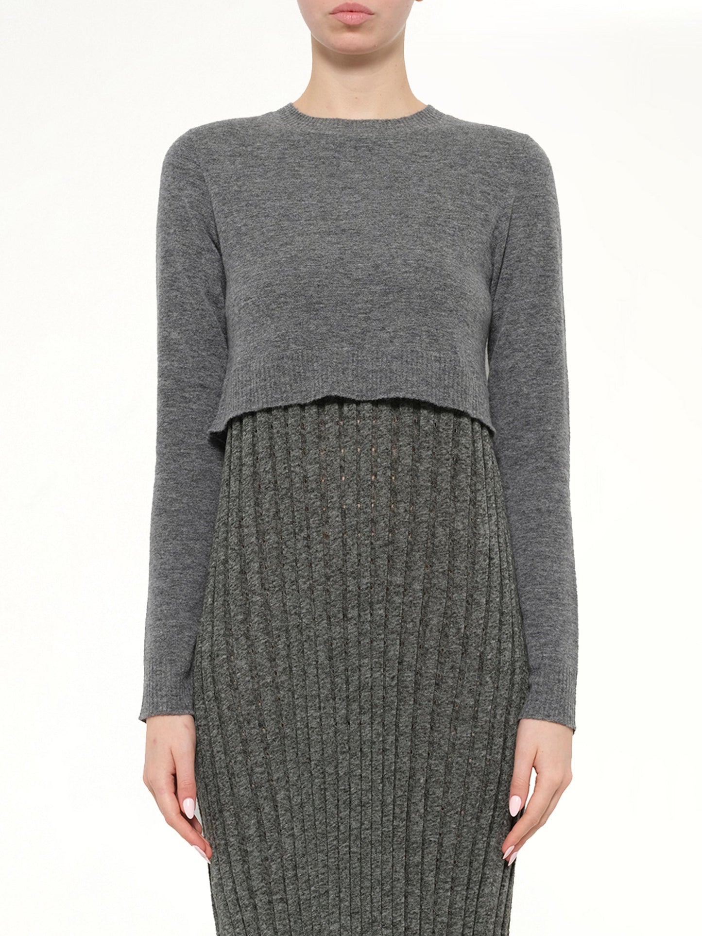 Image of Dresses. Product name - Tompe Pleat Knit Dress in Fossil colour by brand - JWA