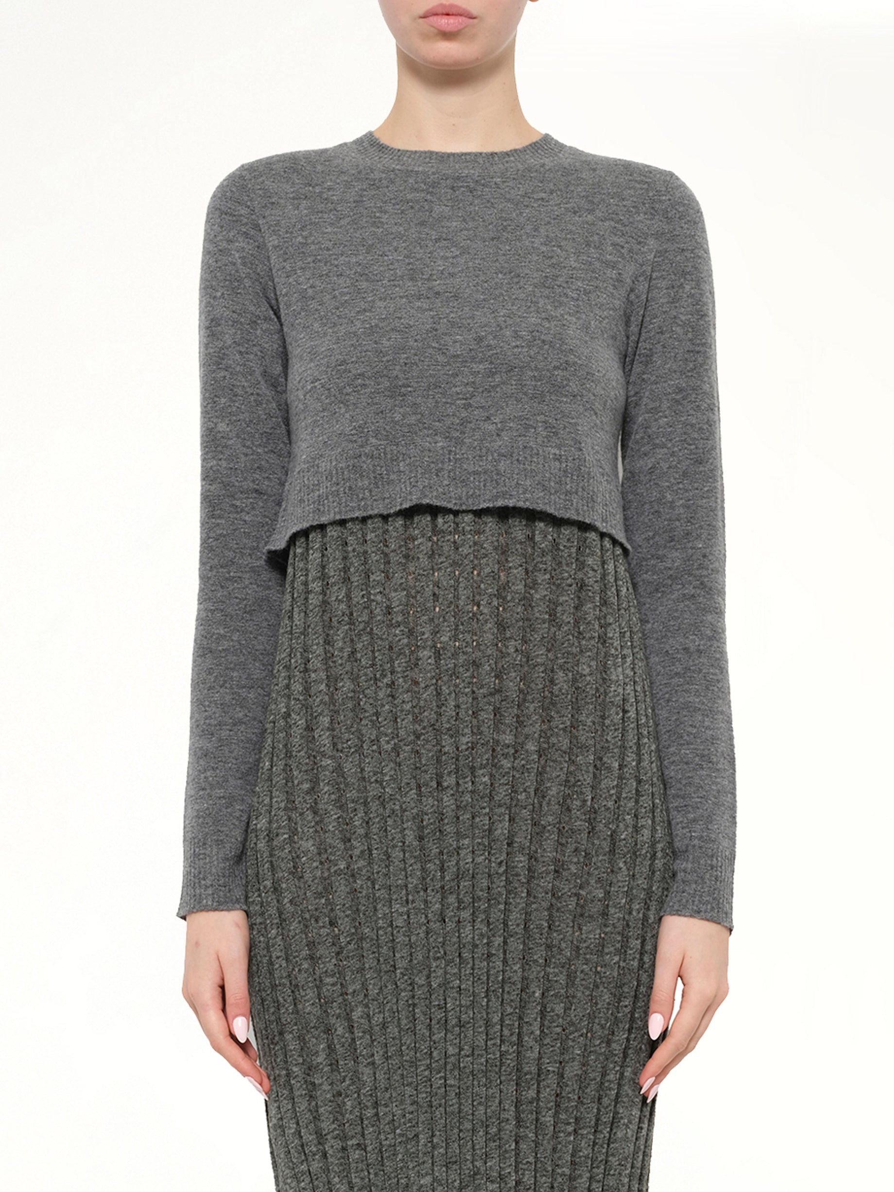 Image of Dresses. Product name - Tompe Pleat Knit Dress in Fossil colour by brand - JWA