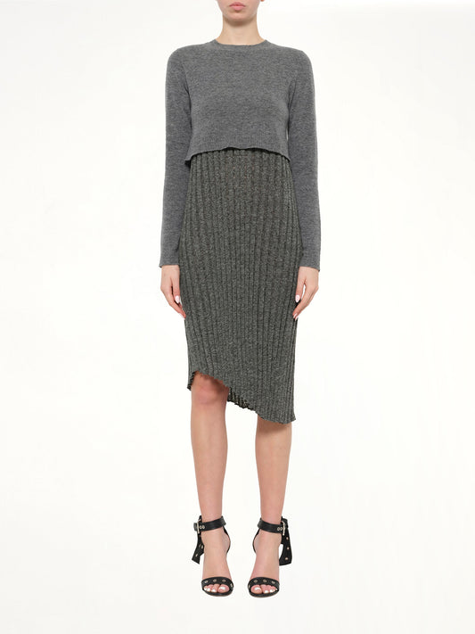 JWA Tompe Pleat Knit Dress (Fossil)