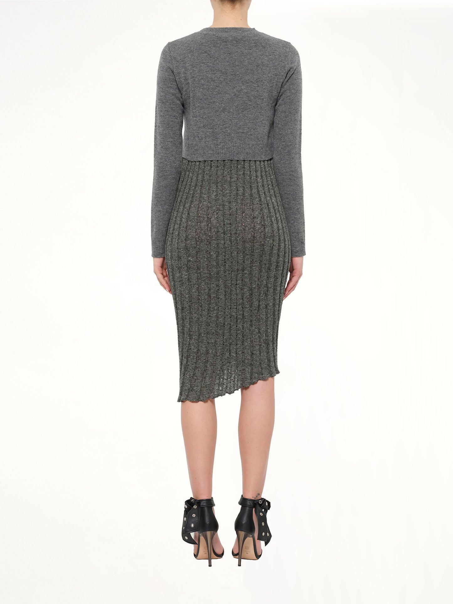 JWA Tompe Pleat Knit Dress (Fossil)