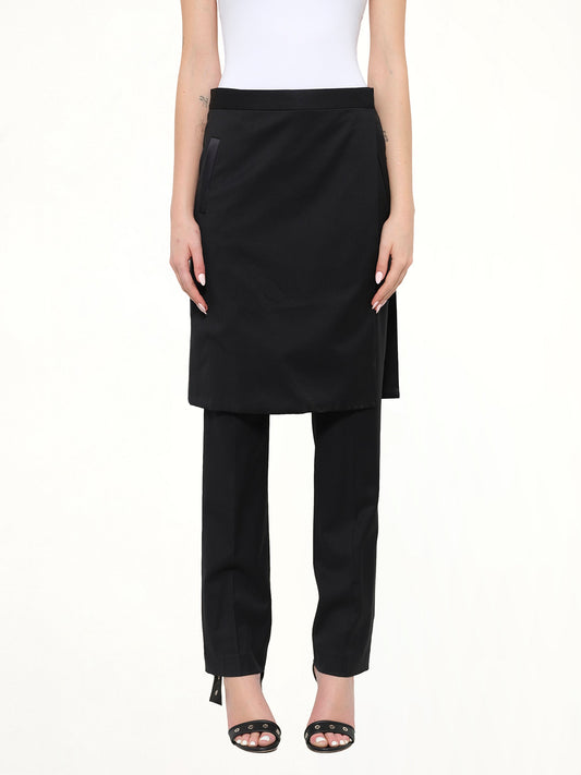 Image of a model wearing Skirts. Product name - Trousers W/Skirt in Black colour by brand - GIVENCHY