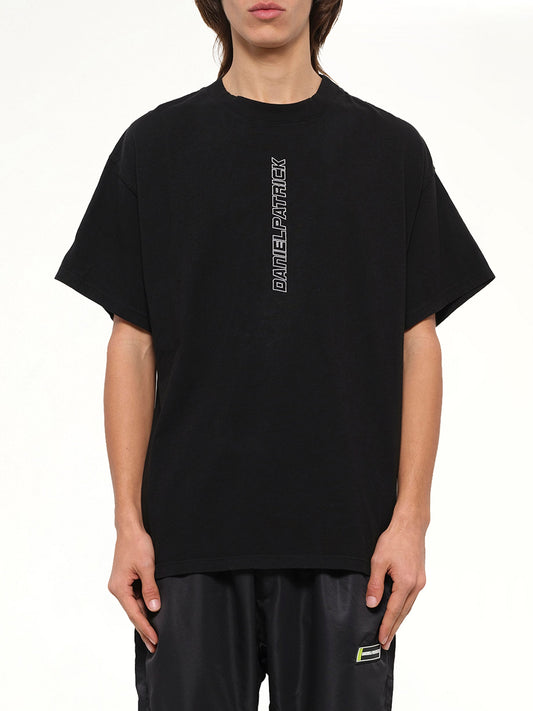 Image of T-Shirts. Product name - Vertical Logo T-Shirt in Blk/Grey colour by brand - DANIEL PATRICK