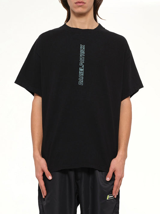 Image of T-Shirts. Product name - Vertical Logo T-Shirt in Blk/Sea colour by brand - DANIEL PATRICK