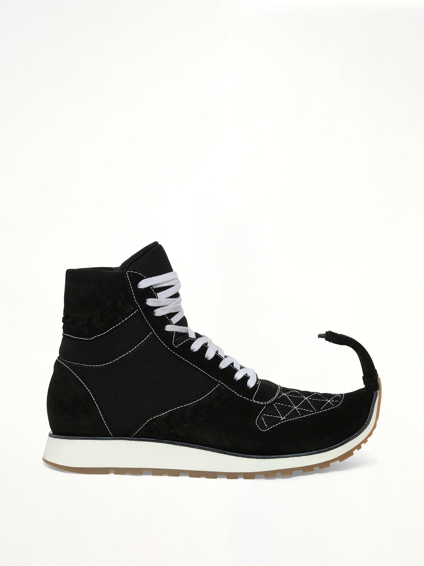 Image of Sneakers. Product name - Dinosaur Sneaker Hi in Black colour by brand - LOEWE