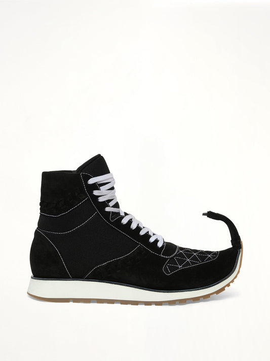 Image of Sneakers. Product name - Dinosaur Sneaker Hi in Black colour by brand - LOEWE