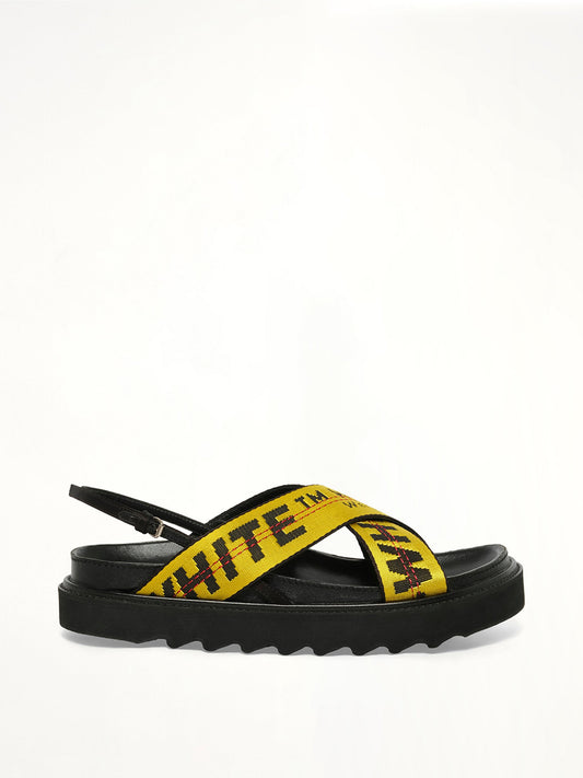 Image of Sandals. Product name - Industrial Belt Sandal in Black colour by brand - OFF-WHITE