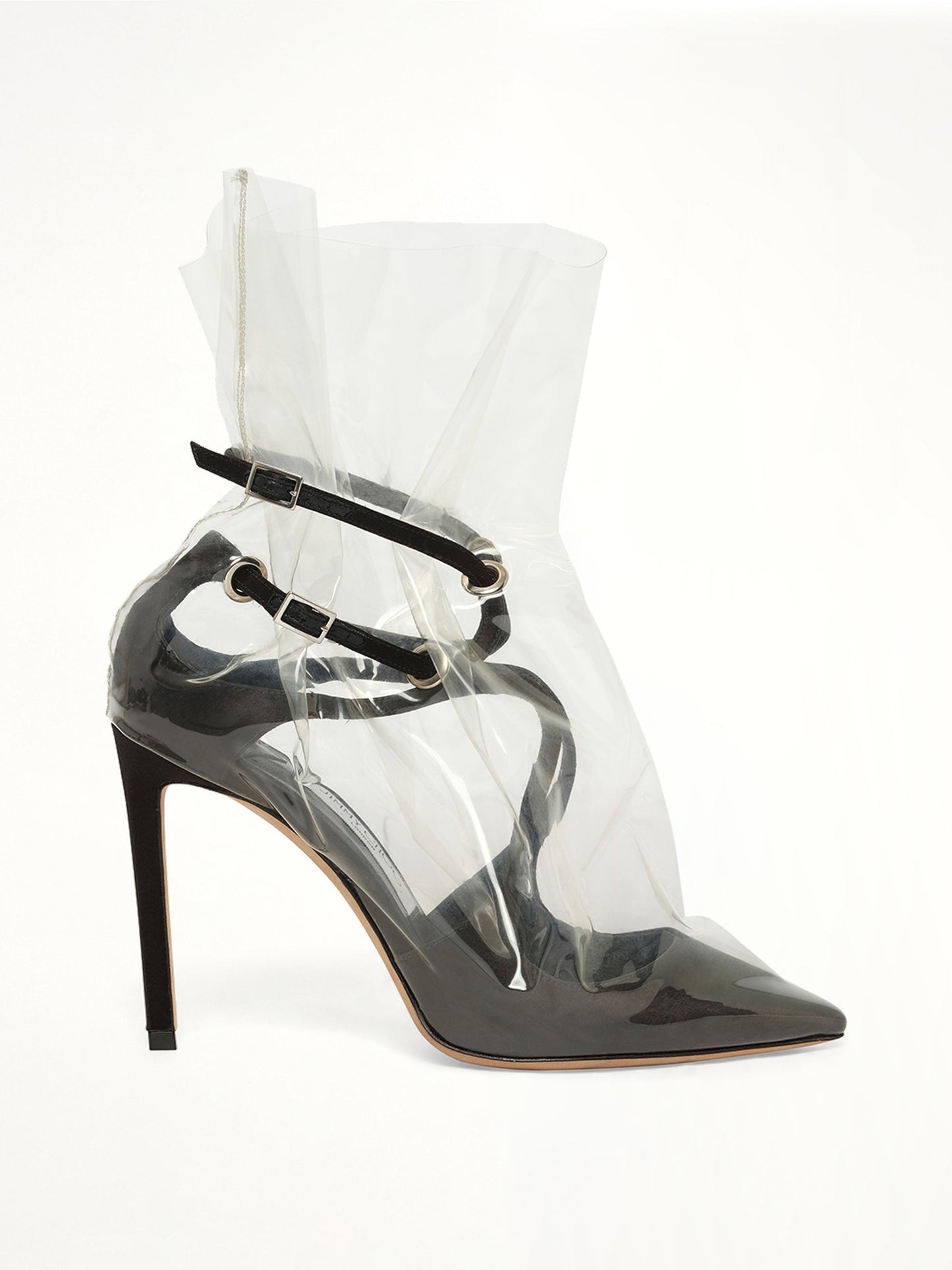 Image of Heels. Product name - Off-White x Jimmy Choo Claire Pump in Black colour by brand - OFF-WHITE