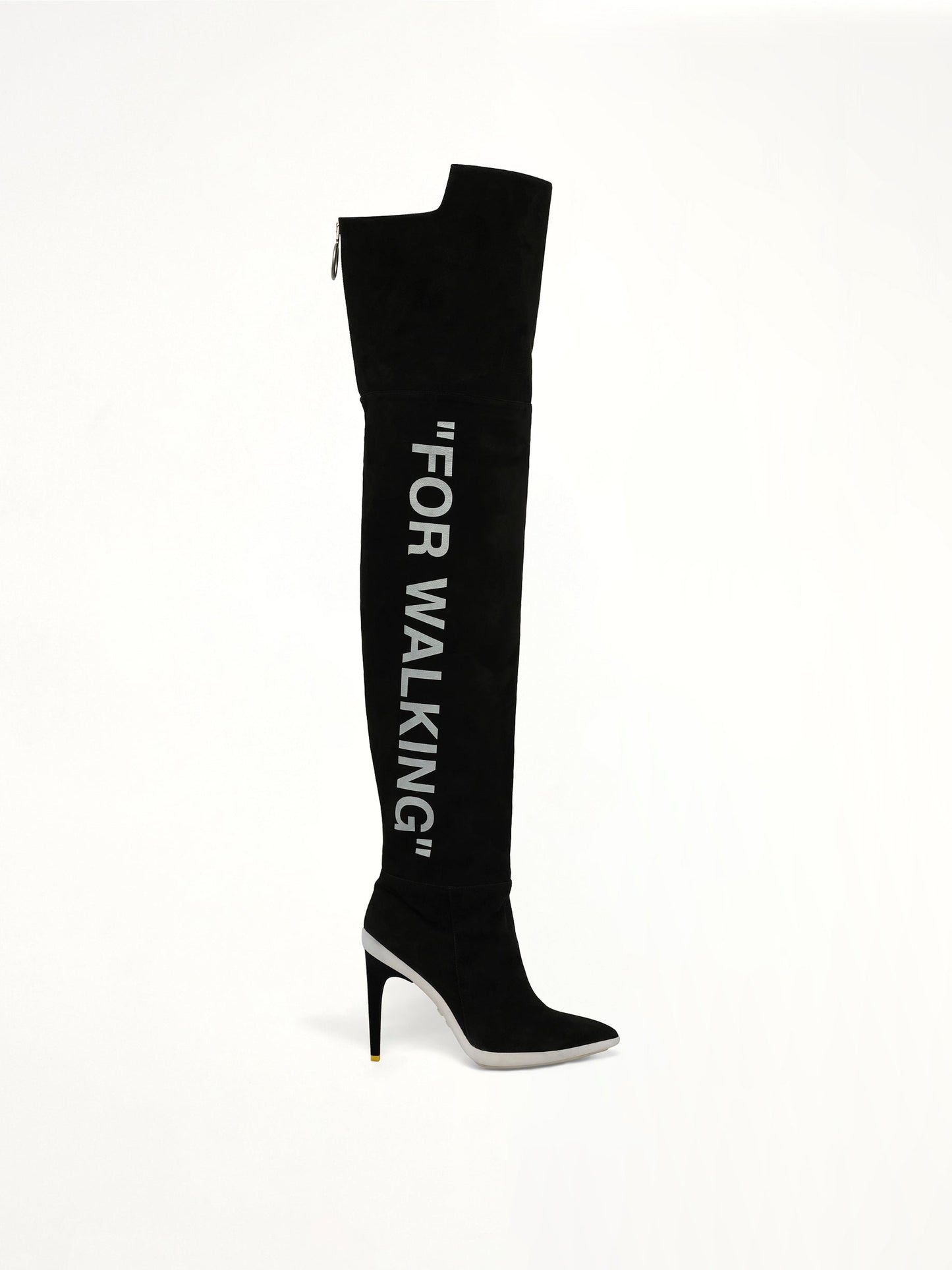 Image of Boots. Product name - Walking High Boot in Black colour by brand - OFF-WHITE
