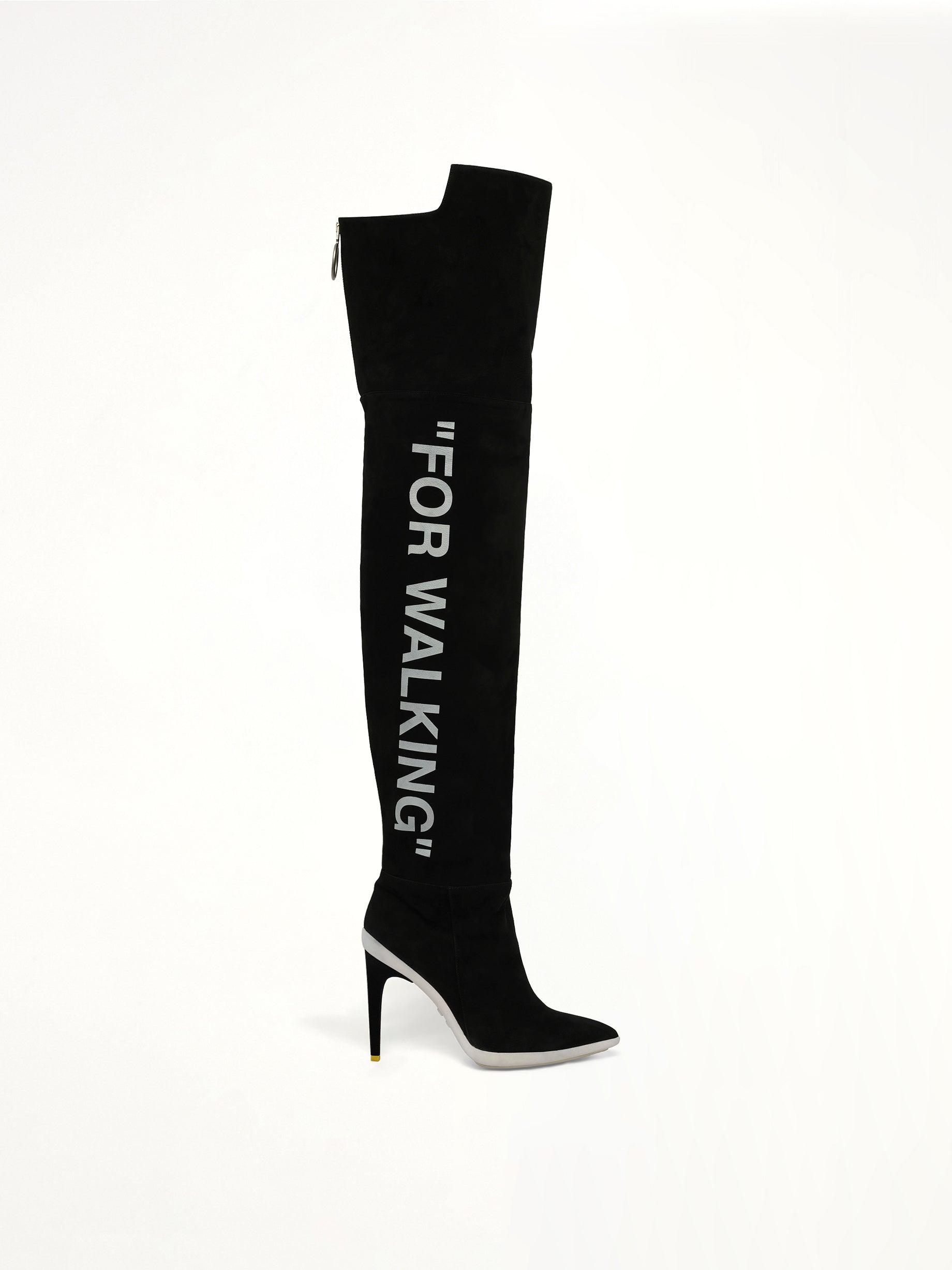 Image of Boots. Product name - Walking High Boot in Black colour by brand - OFF-WHITE