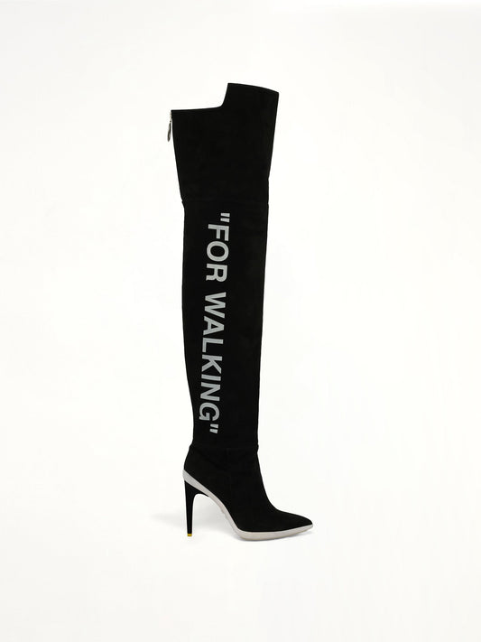 Image of Boots. Product name - Walking High Boot in Black colour by brand - OFF-WHITE