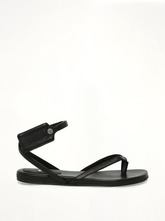 Image of Sandals. Product name - Ziptie Flat Sandal in Black colour by brand - OFF-WHITE