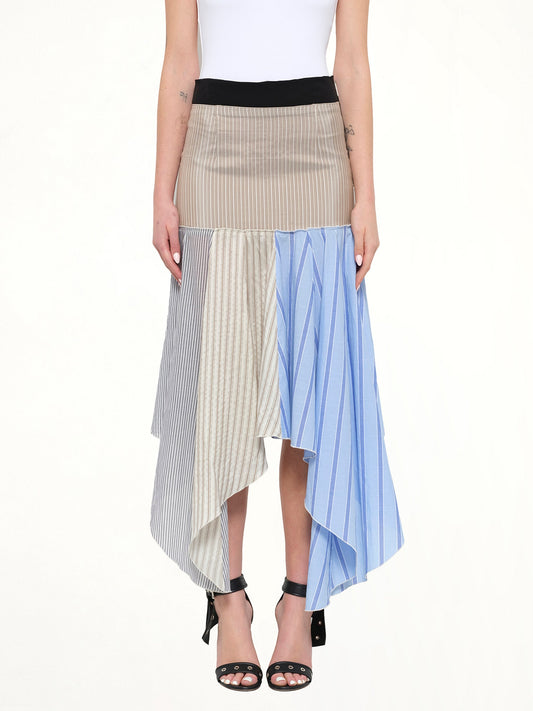 Image of a model wearing Skirts. Product name - JWA Hanky Hem Skirt in Clay colour by brand - JWA