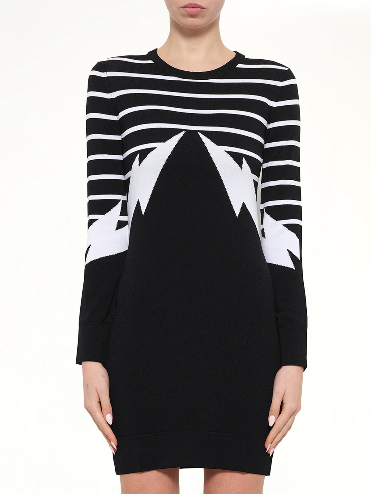 Image of Dresses. Product name - Neil Barrett Knit Dress in Black colour by brand - NEIL BARRETT