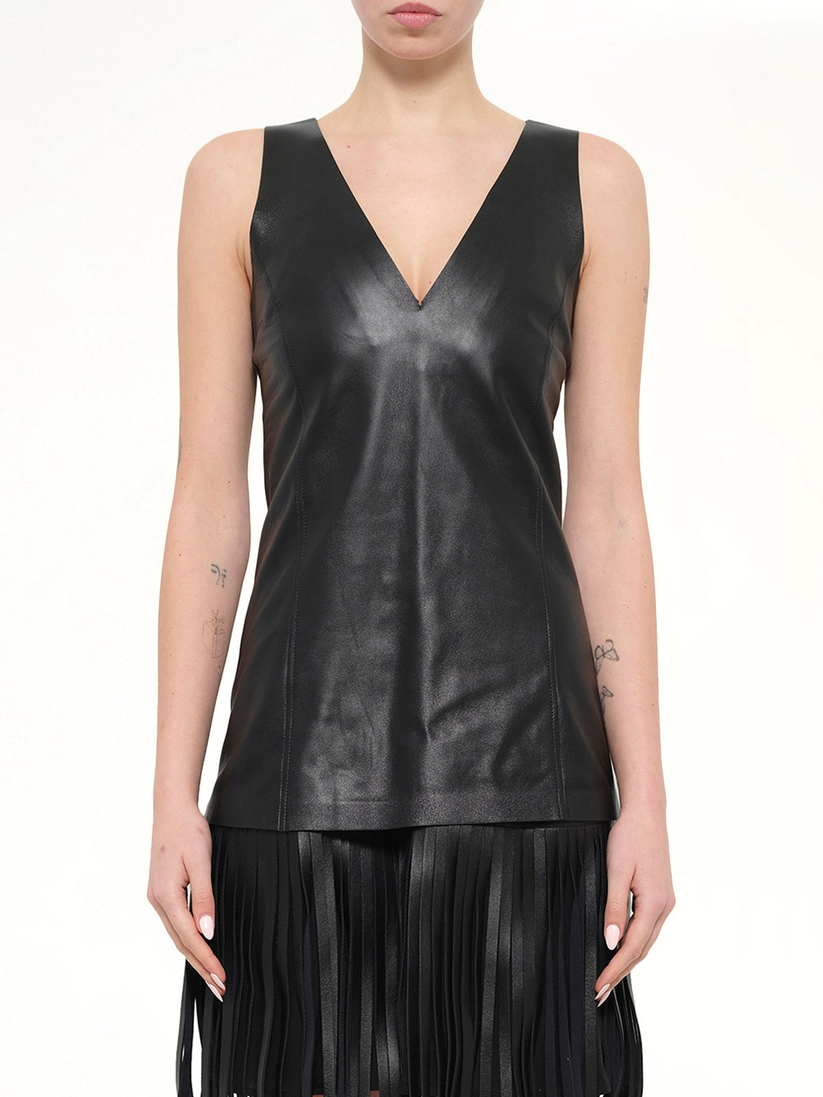 Image of Coats & Jackets. Product name - Neil Barrett Leather Jacket in Black colour by brand - NEIL BARRETT