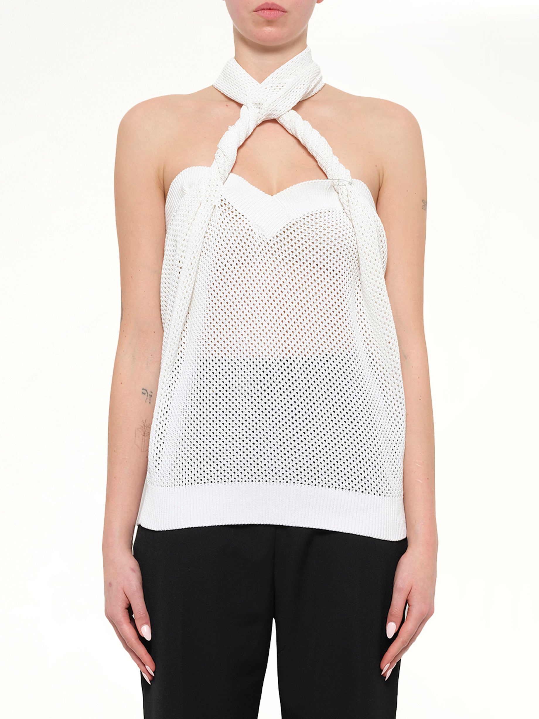 Image of Shirts. Product name - Podium L42 Twisted Top in White colour by brand - GIVENCHY
