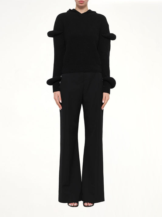JWA Rib Knit Hoodie (Black)