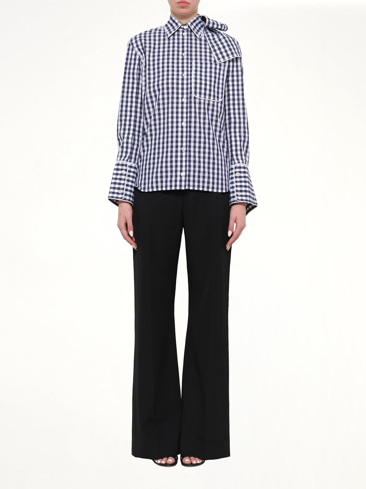 JWA Scarf Gingham Shirt (Blue)