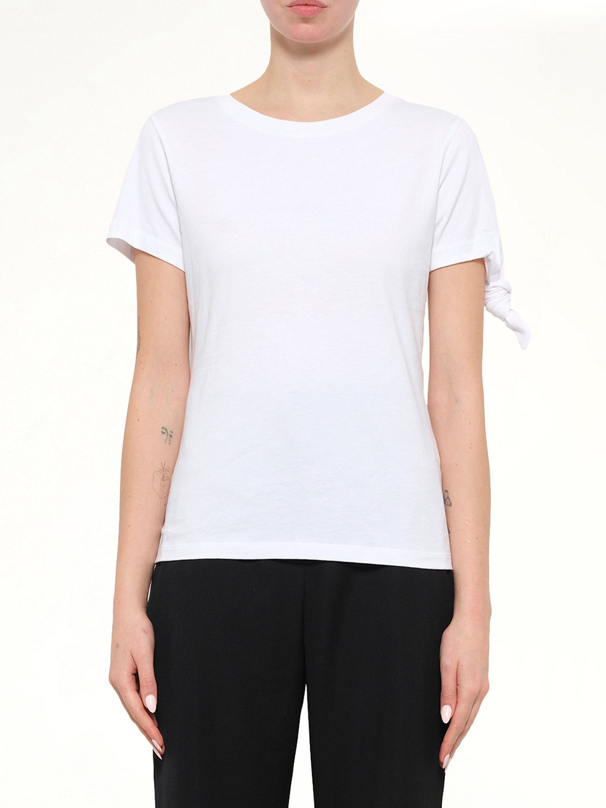 Image of T-Shirts. Product name - Single Knot T-Shirt in White colour by brand - JWA