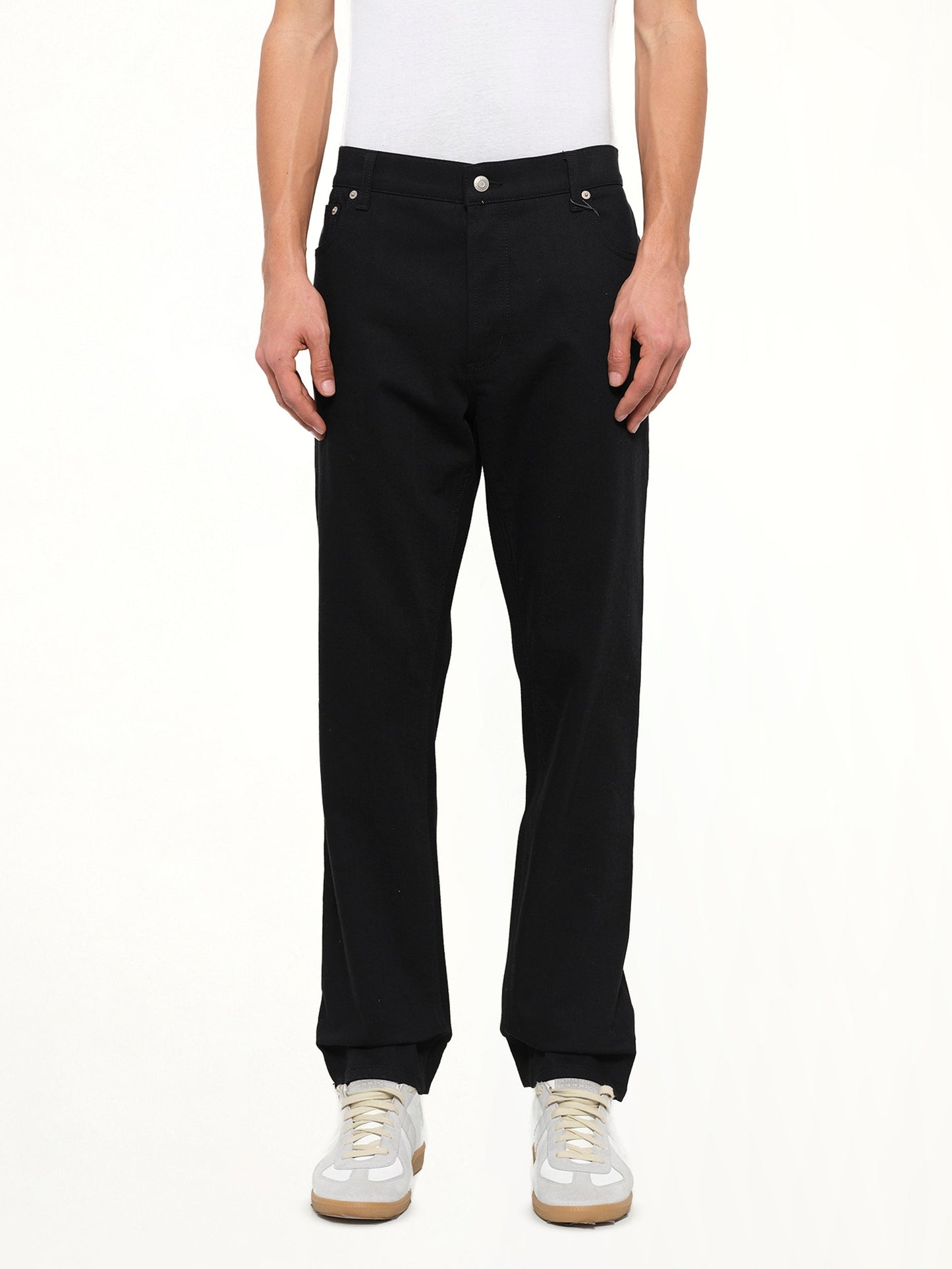 Image of Jeans. Product name - Alexander McQueen Denim Jeans in Black colour by brand - ALEXANDER MCQUEEN