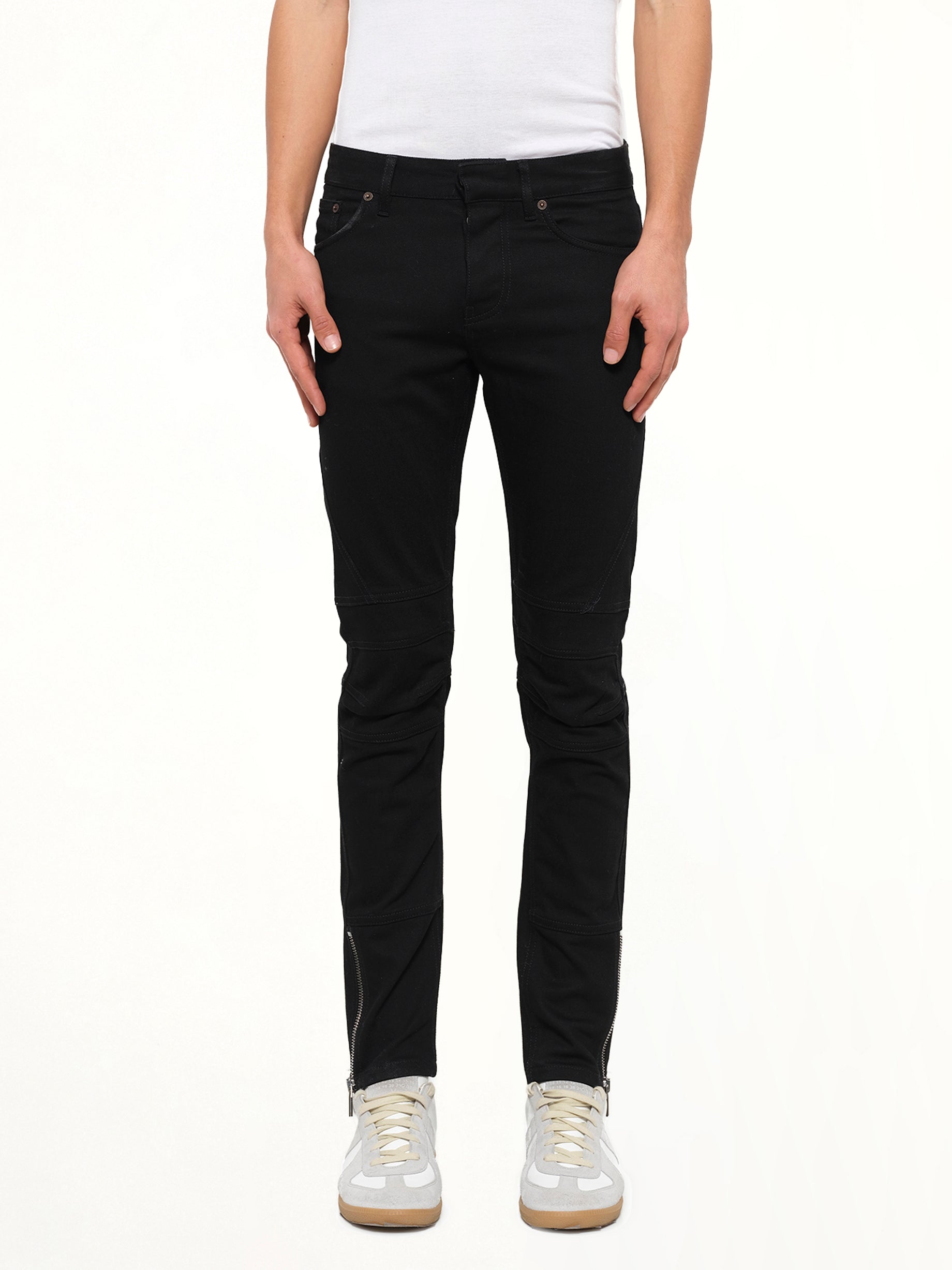 Image of Jeans. Product name - Balenciaga Biker Jeans in Black colour by brand - BALENCIAGA