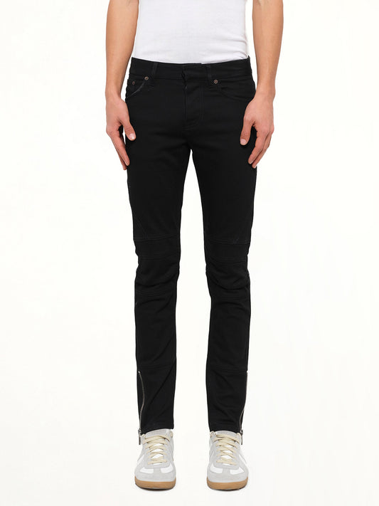 Image of Jeans. Product name - Balenciaga Biker Jeans in Black colour by brand - BALENCIAGA