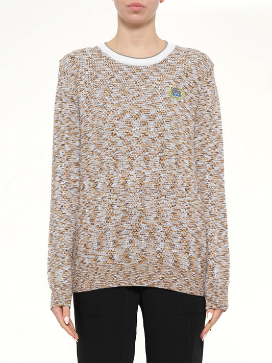 Image of a model wearing Outerwear. Product name - Kenzo Sweatshirt in Grey colour by brand - KENZO