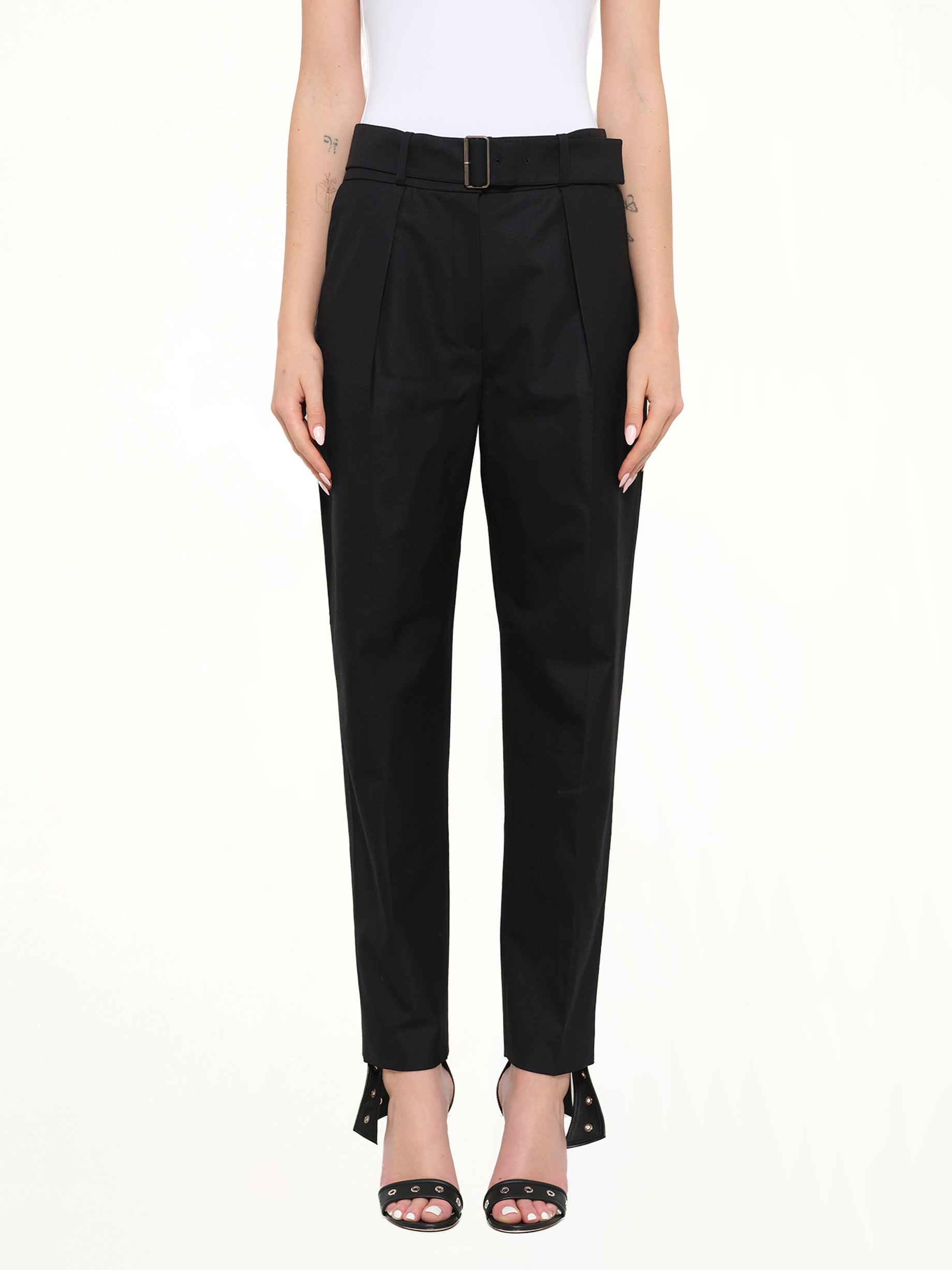 Image of a model wearing Pants. Product name - Kenzo Trousers in Black colour by brand - KENZO