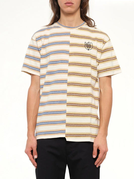 Image of T-Shirts. Product name - Loewe ELN Stripe Asym T-Shirt in Multicolour colour by brand - LOEWE
