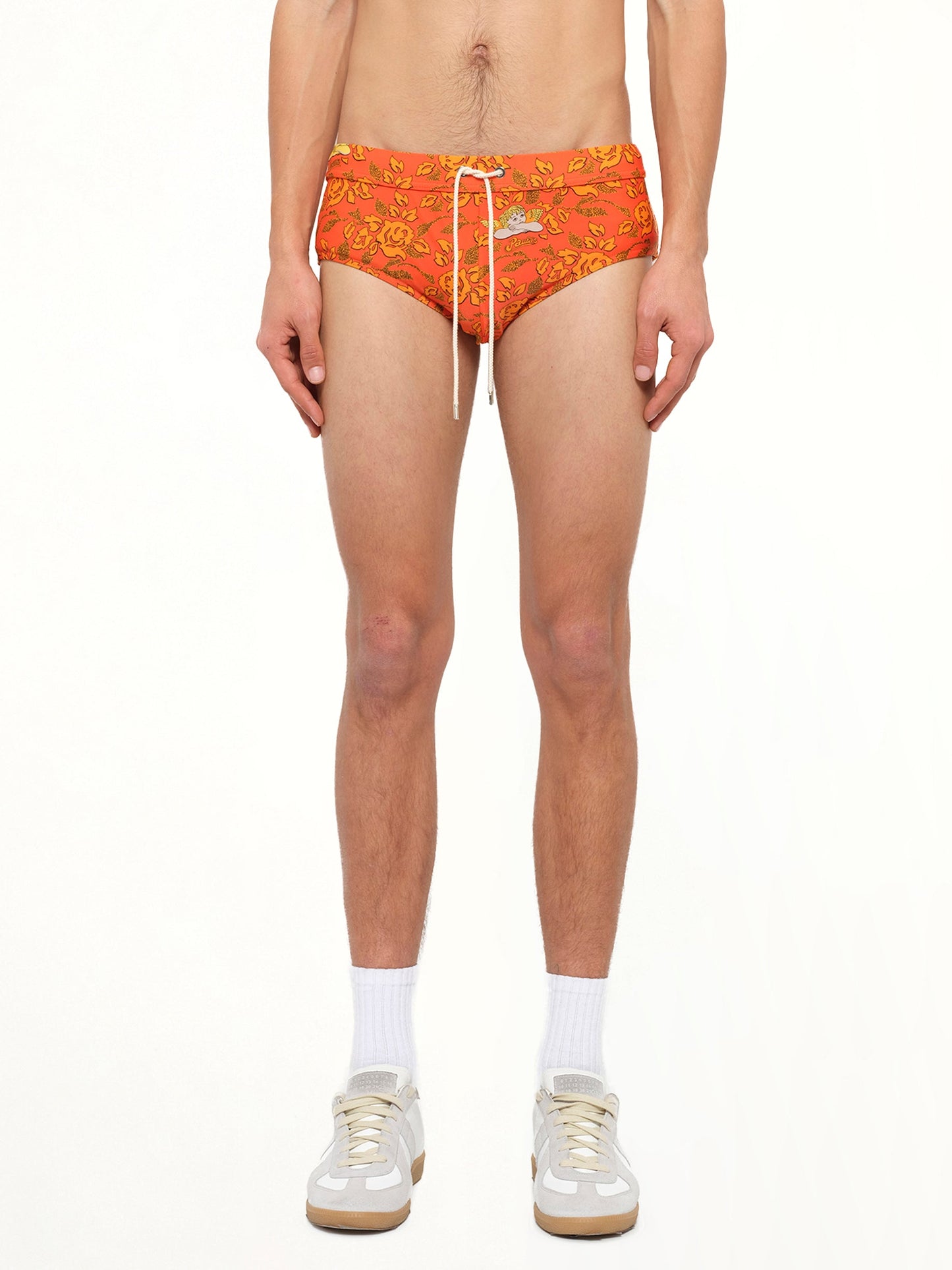 Image of Activewear. Product name - Loewe x Paula Printed Swim Briefs in Orange colour by brand - LOEWE