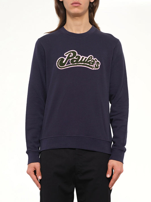 Image of a model wearing Outerwear. Product name - Loewe x Paula Sweatshirt in Navy colour by brand - LOEWE