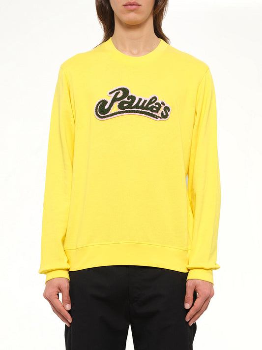 Image of a model wearing Outerwear. Product name - Loewe x Paula Sweatshirt in Yellow colour by brand - LOEWE