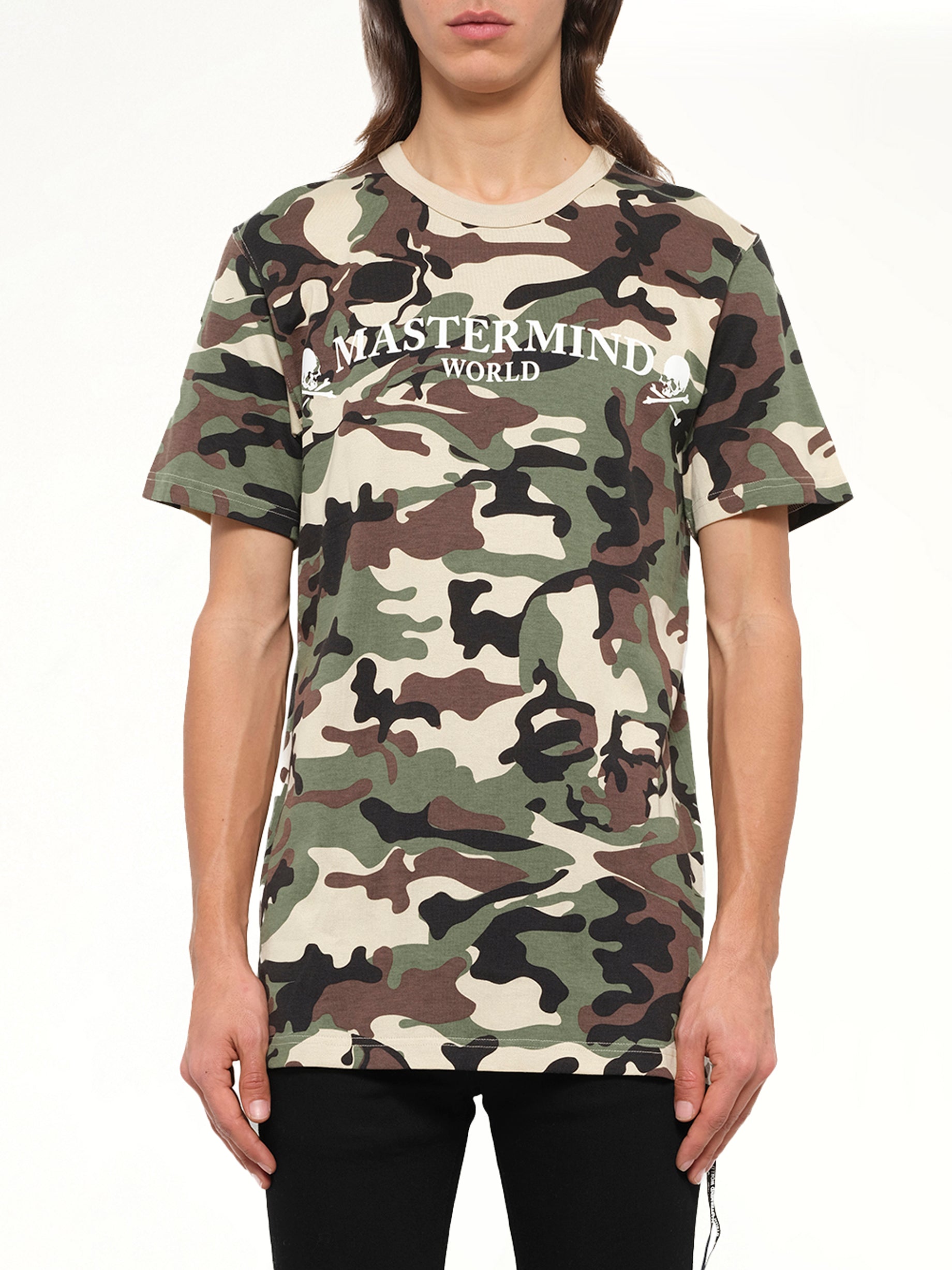 Image of T-Shirts. Product name - Mastermind Logo T-Shirt Camo in Camo colour by brand - MASTERMIND