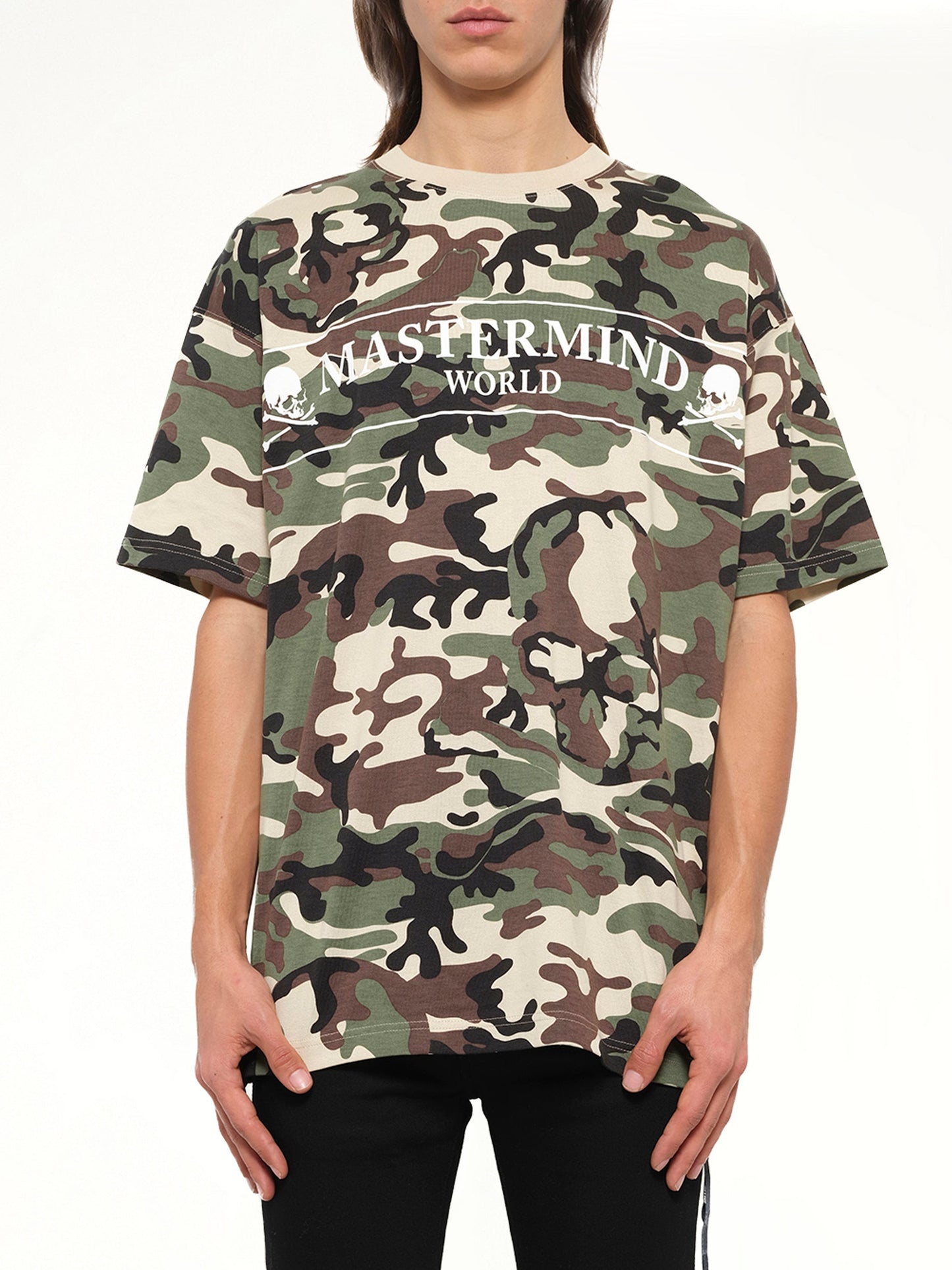 Image of T-Shirts. Product name - Mastermind Tees in Camo colour by brand - MASTERMIND
