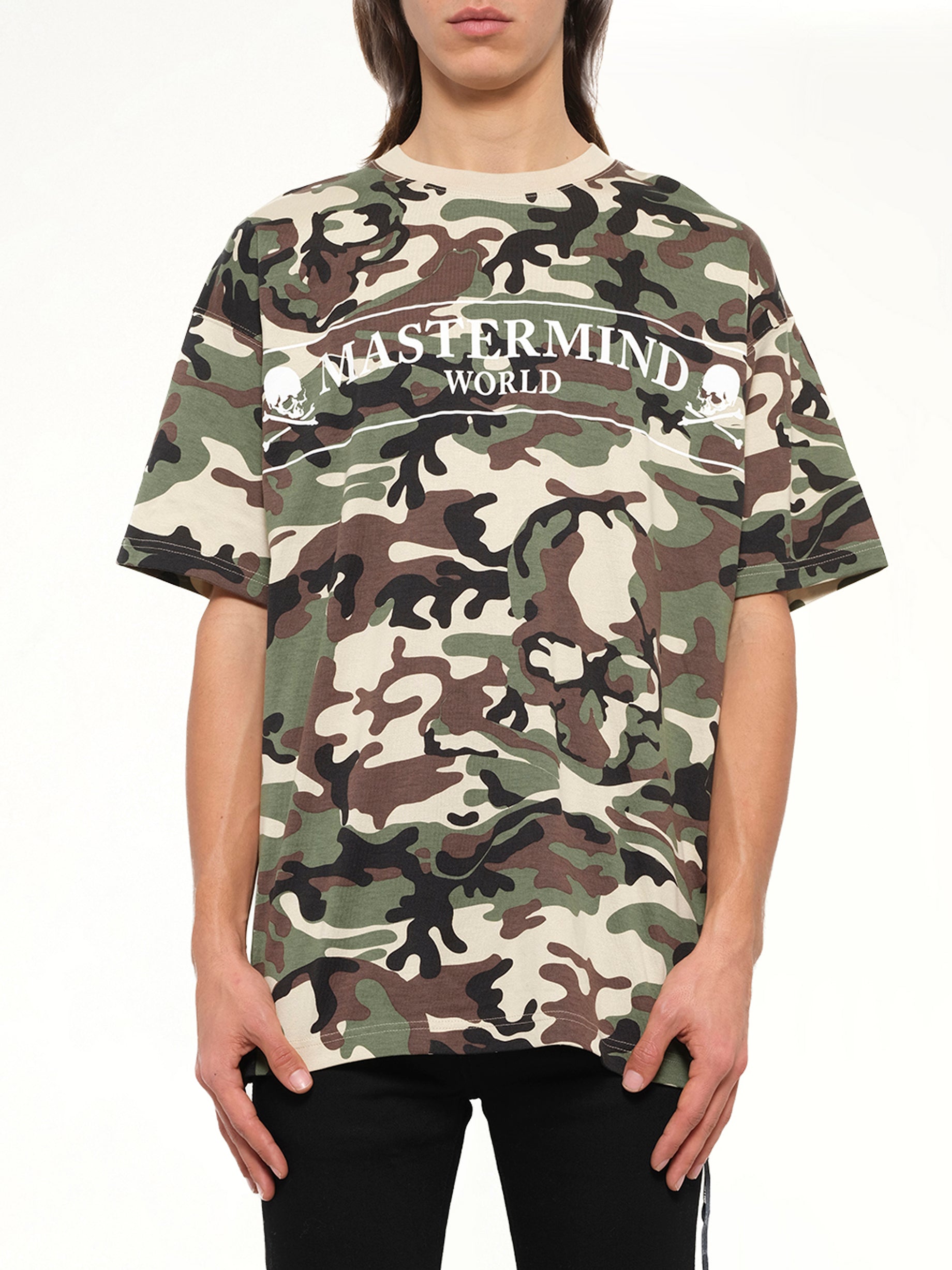 Image of T-Shirts. Product name - Mastermind Tees in Camo colour by brand - MASTERMIND